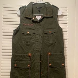 Waistcoat Military jacket with gold studs.